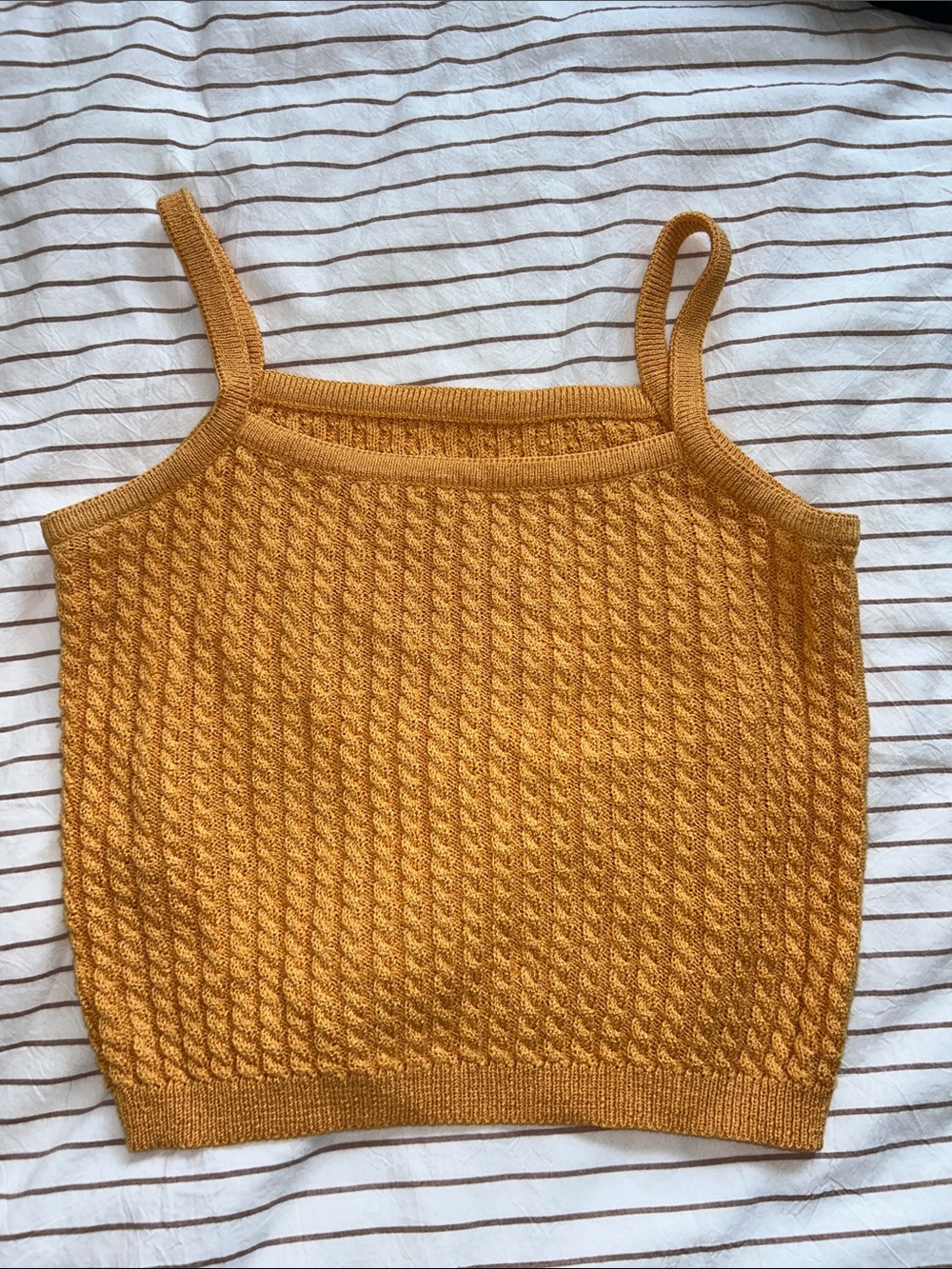 Vintage Orange Cable Knit Tank